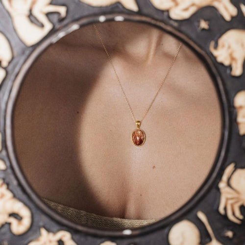 The Sunstone Zodiac Necklace | Gold