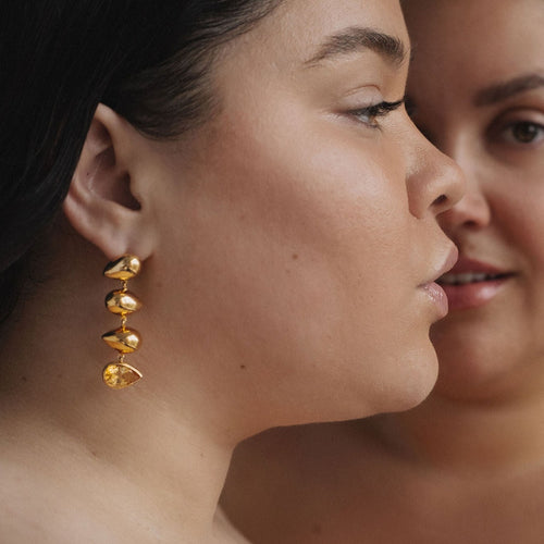 The Citrine Drop Earrings | Gold