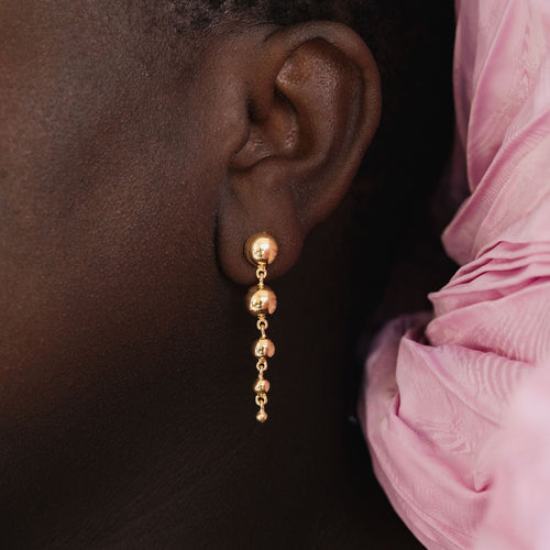 The Sphere Drop Earrings | Gold