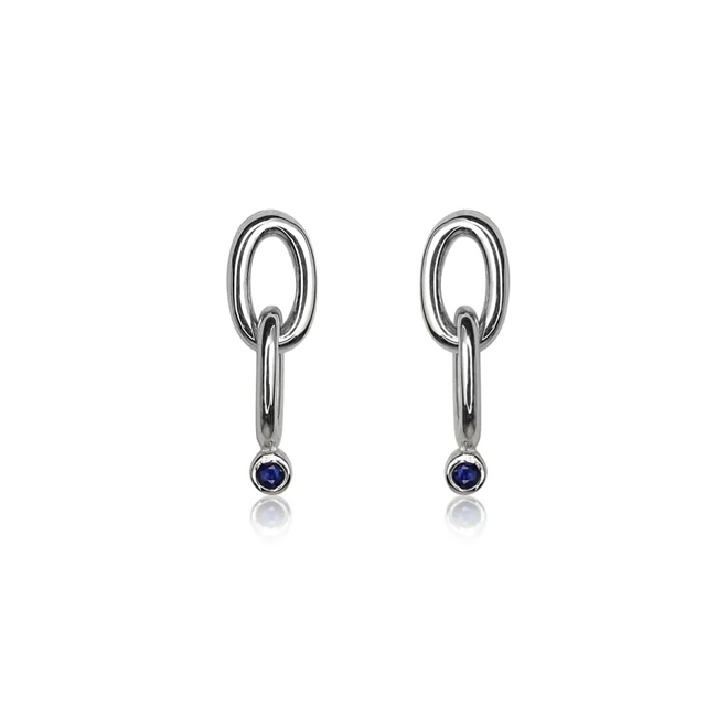 The Sapphire Link Studs | Silver