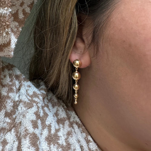 The Sphere Drop Earrings | Gold