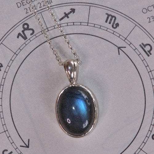 The Labradorite Zodiac Necklace | Silver