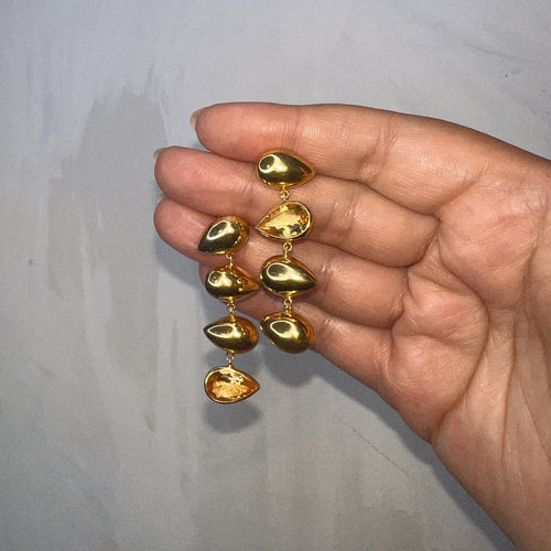 The Citrine Drop Earrings | Gold