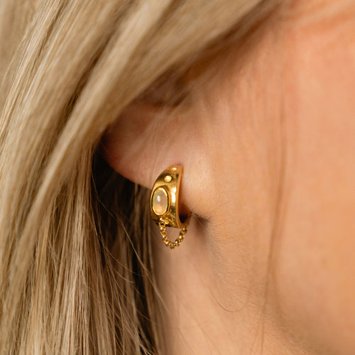 The Opal Realm Hoops | Gold