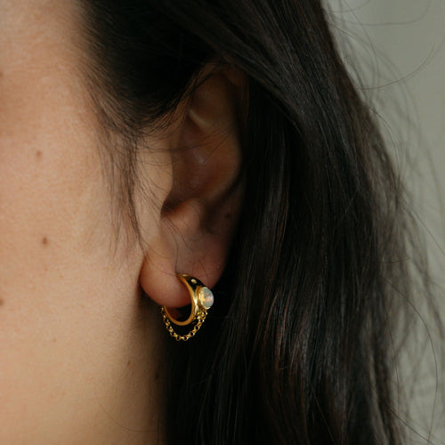 The Opal Realm Hoops | Gold