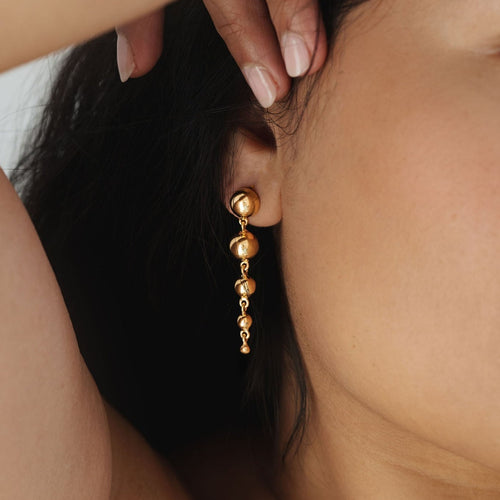 The Sphere Drop Earrings | Gold