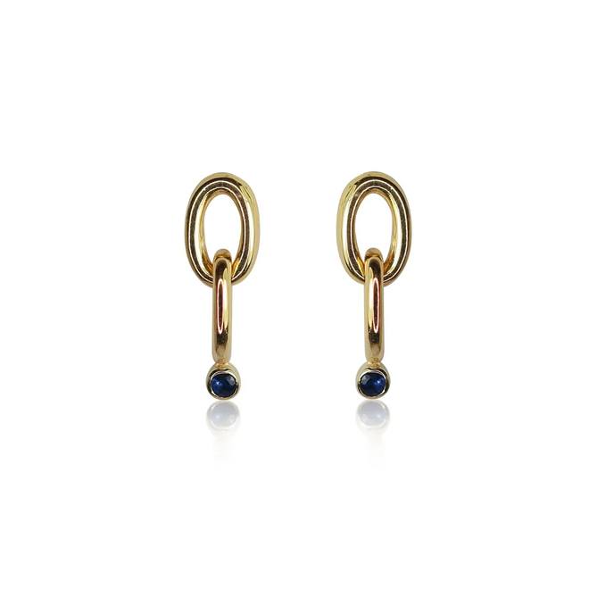 The Sapphire Link Studs | Gold