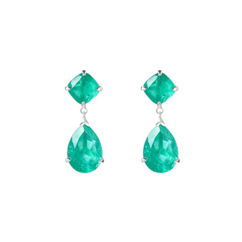 The Emerald Quartz Earrings | Silver