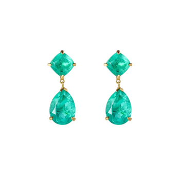The Emerald Quartz Earrings | Gold