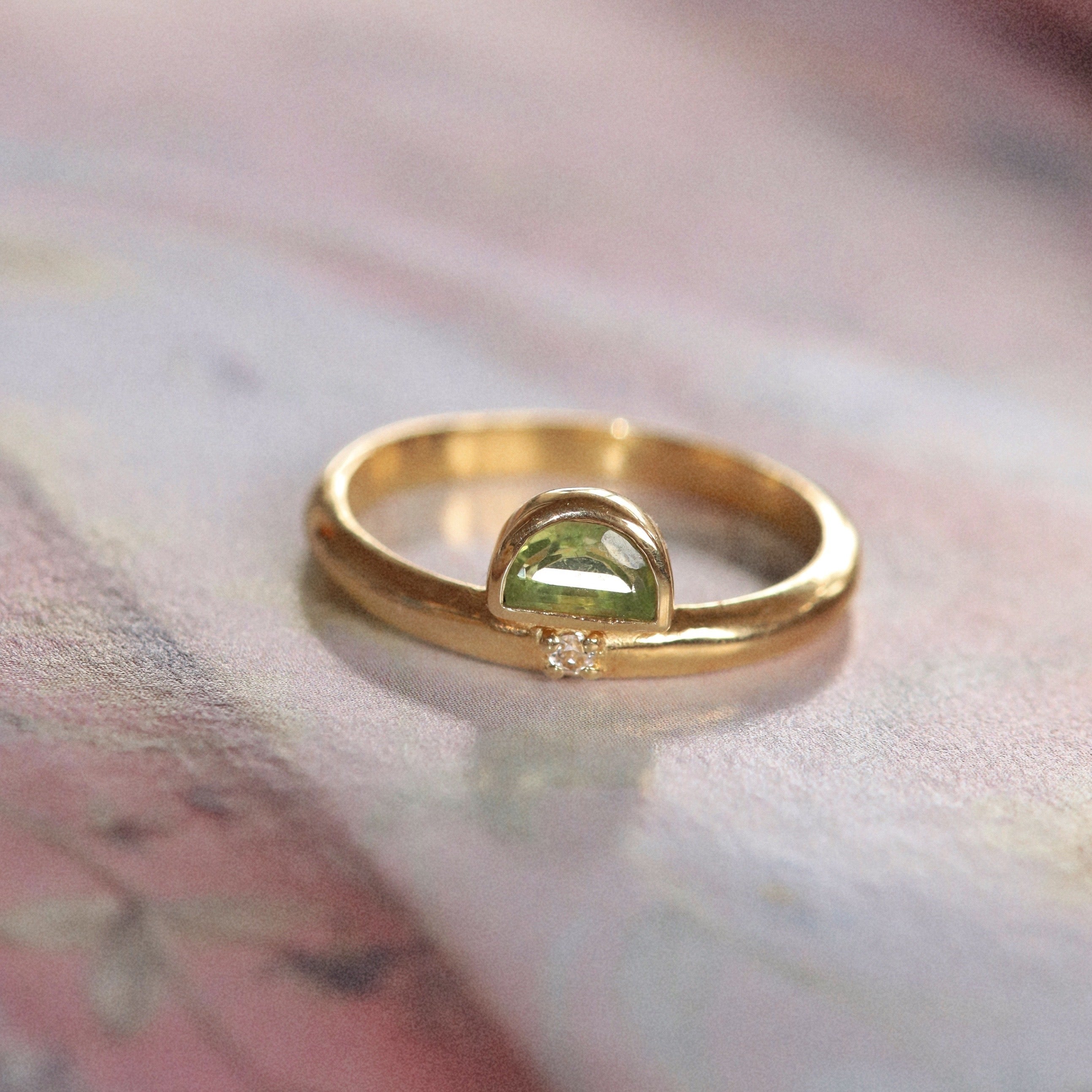 Peridot and hot sale gold ring