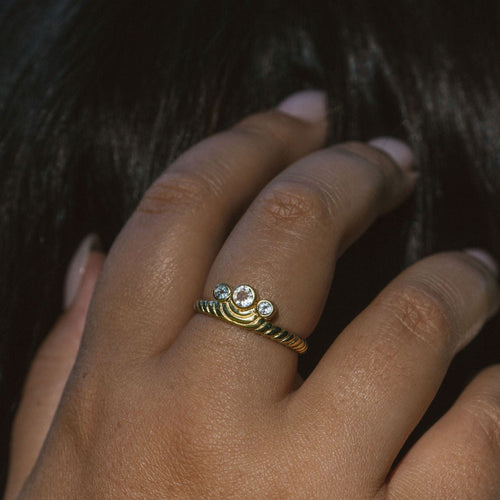 The White Topaz Journey Ring | Gold (Sizes 4-7, 9-12 Remaining)